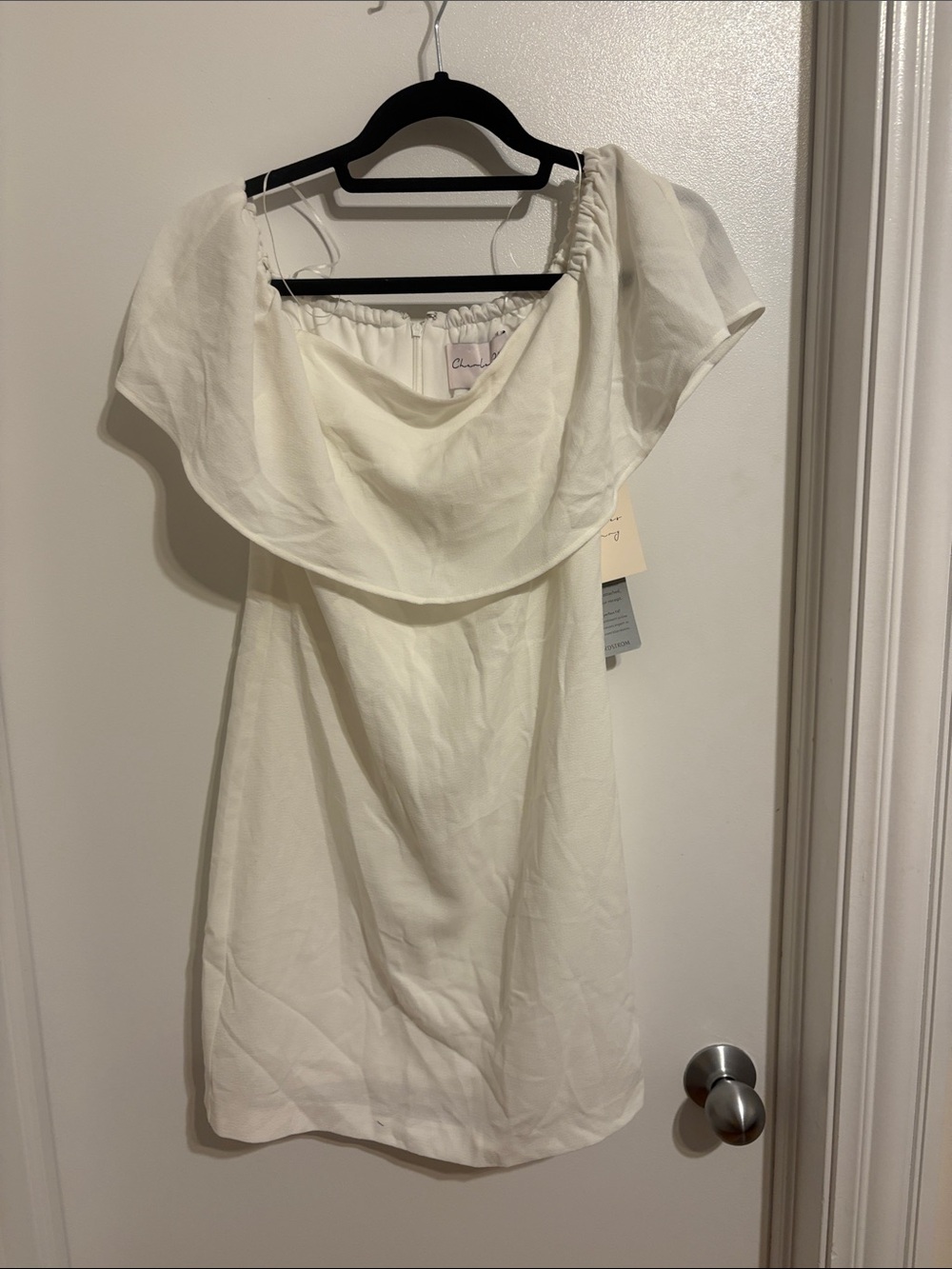 Charles Henry ivory Off-Shoulder Mini Dress NWT